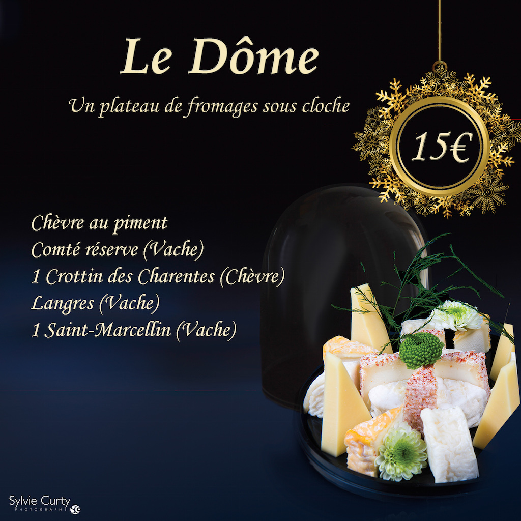 Plateau fromages fete fin d'annee Dome